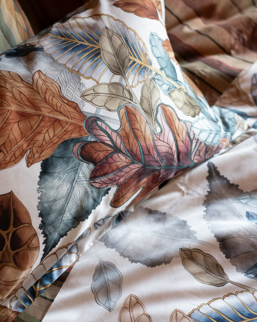 Foliage righe - set lenzuola