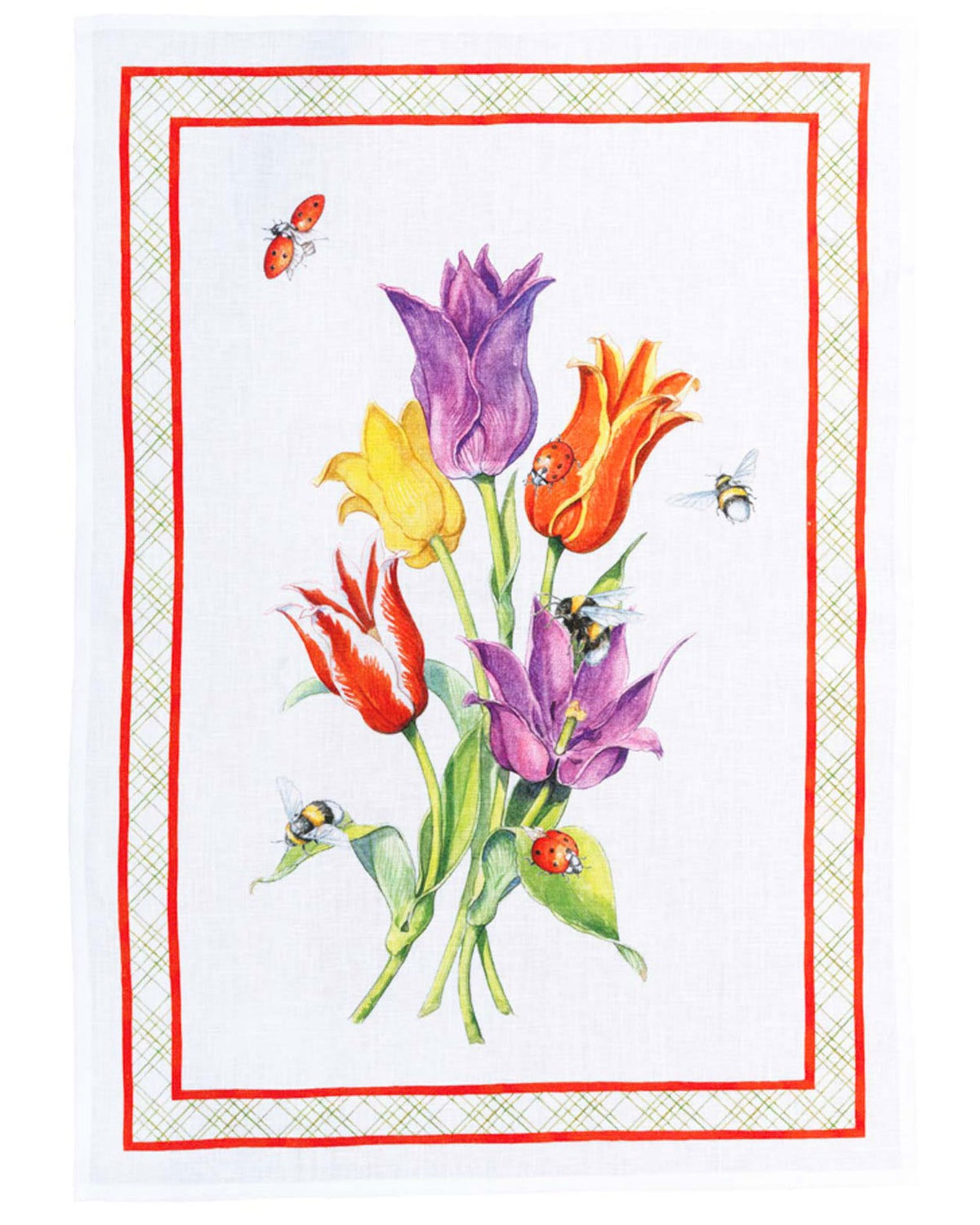 Red tuli - Kitchen tea towel