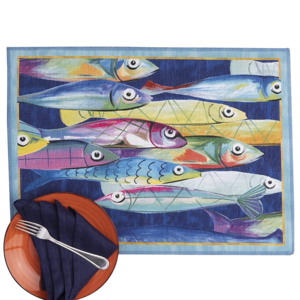 Poisson bleu turchese - tovaglietta