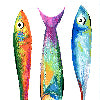 Poisson bleu blue - Kitchen Tea Towel