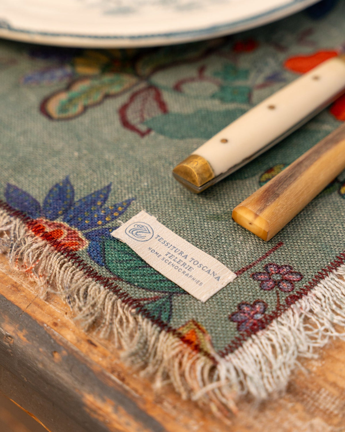 Teal linen - set of 2 placemats