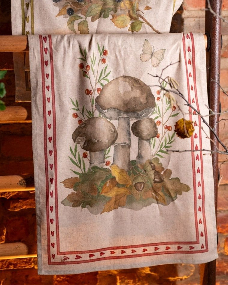 Grifola red - kitchen tea towel