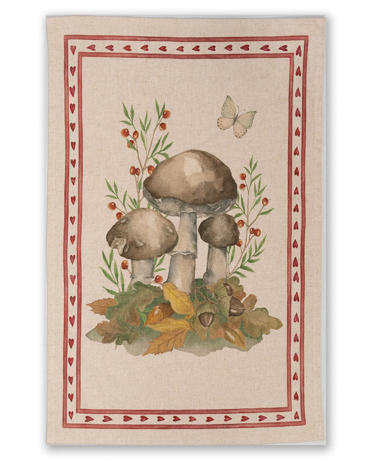 Grifola red - kitchen tea towel