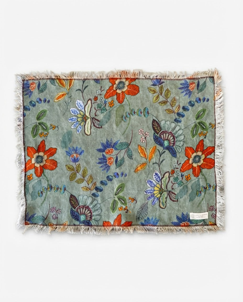 Teal linen - set of 2 placemats