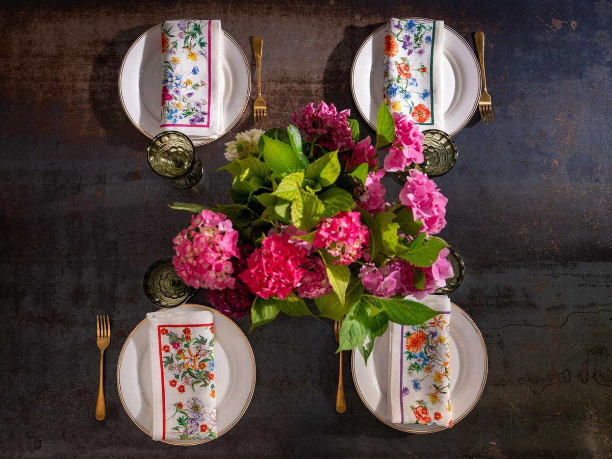 Centrotavola con fiori freschi | Tessitura Toscana