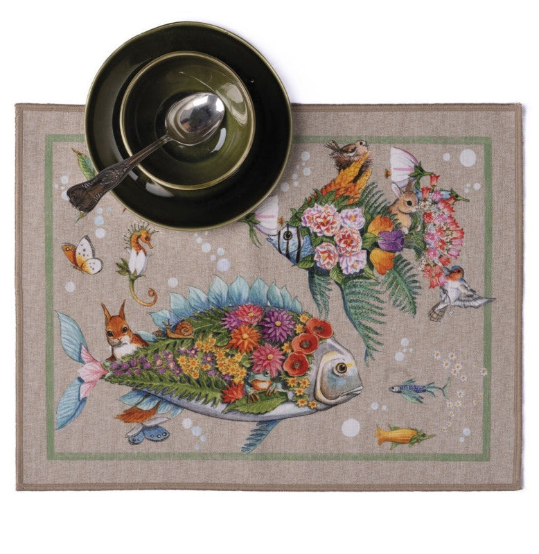 Pesciflora - set di 2 tovagliette