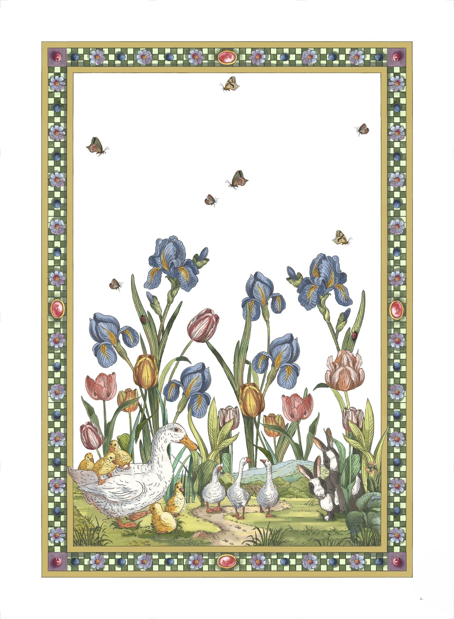 Bunny garden azzurro - canovacci