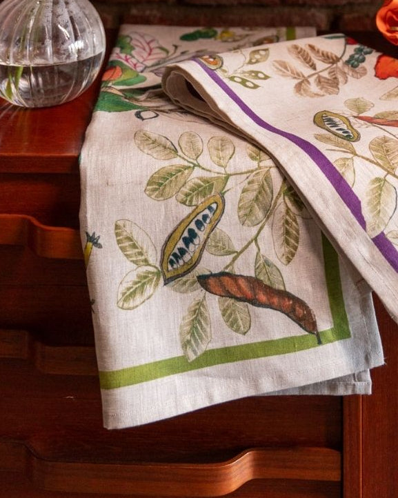 Green carob - kitchen tea towel