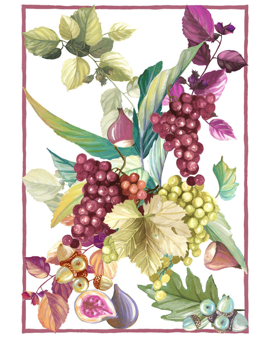 Purple Harvest - kitchen tea towel